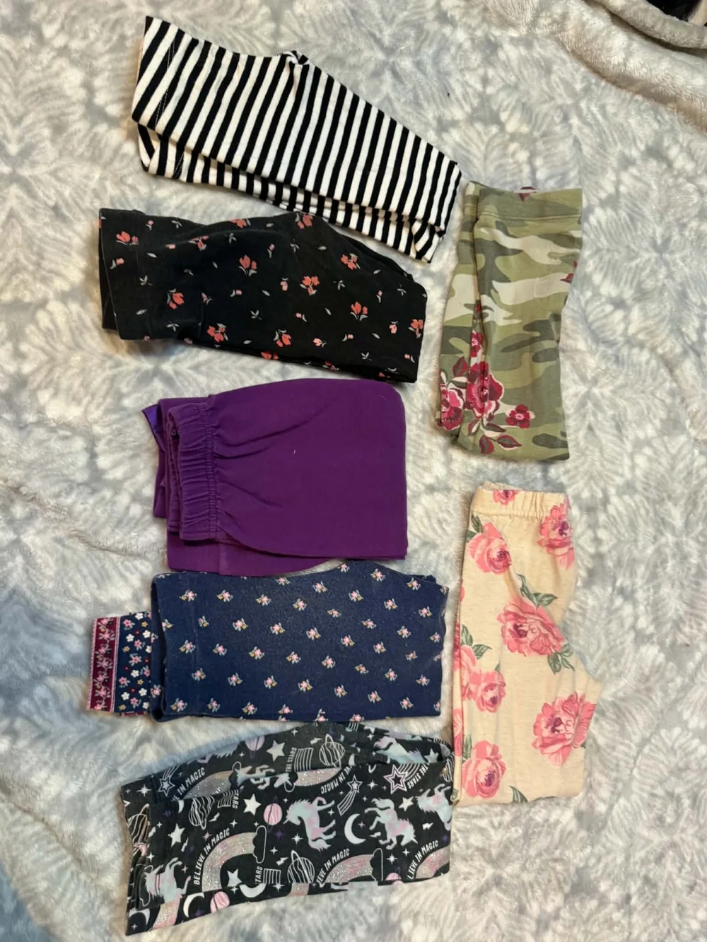 Carter's Navy Floral Girls' Leggings with Pink Border